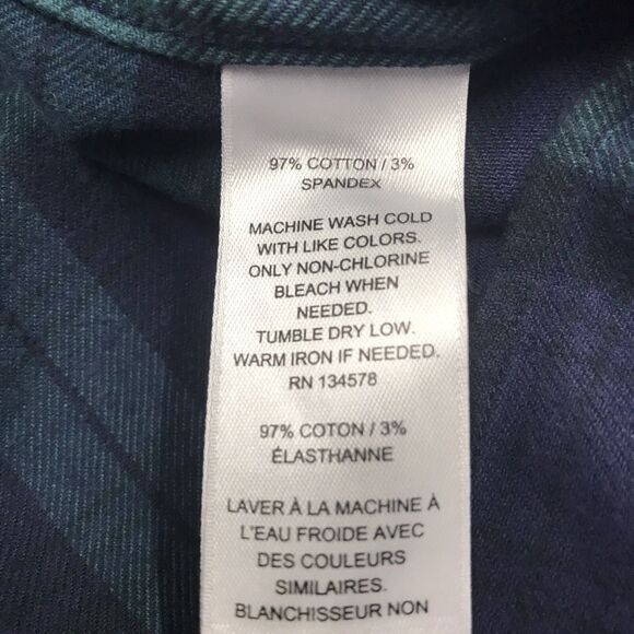 VINEYARD VINES Flannel Shirt Men L Blue Kelly Green Tartan Plaid Prep Notre Dame - Picture 14 of 16